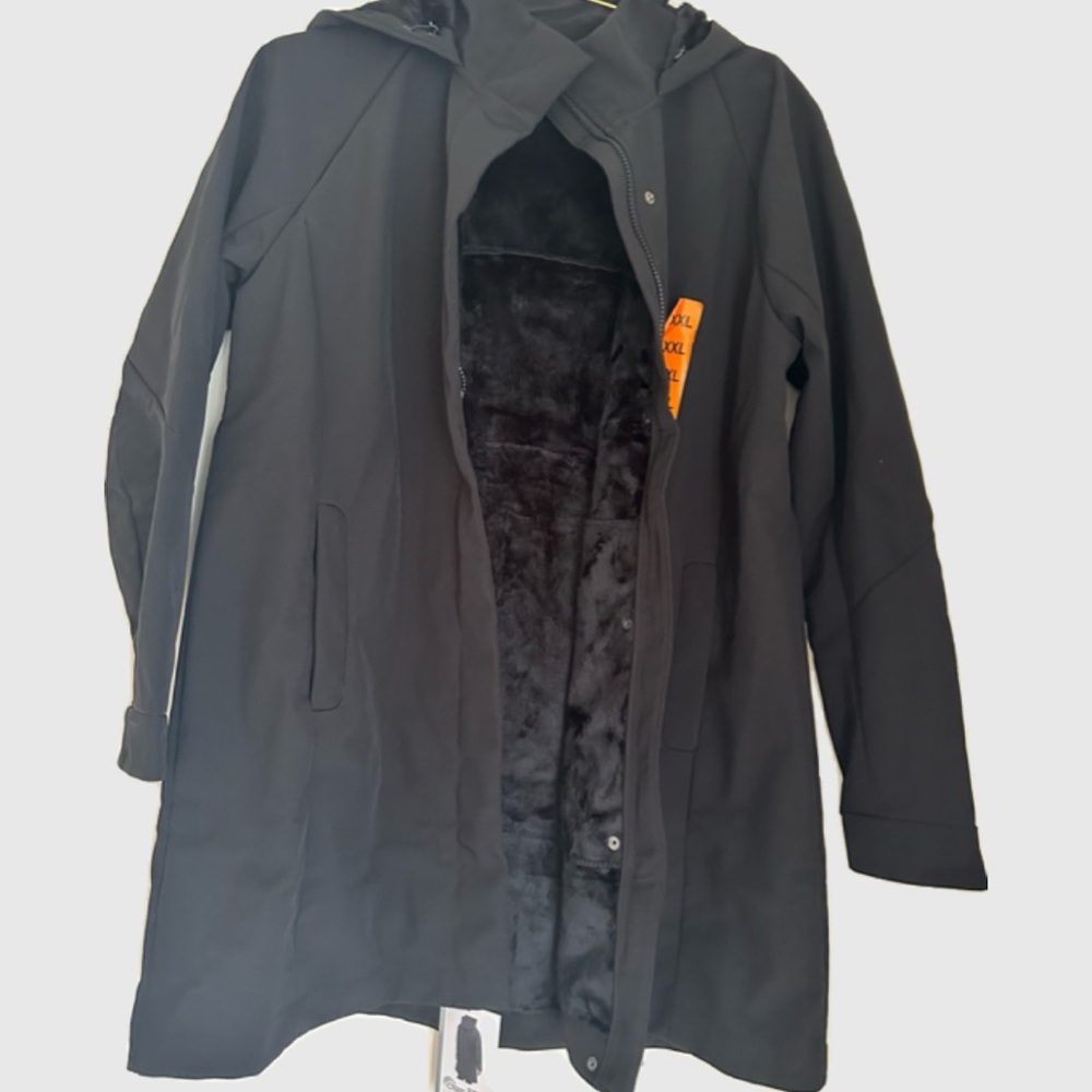 Mondetta Black Outdoor Jacket with Faux Fur